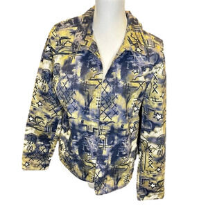 Christopher &  Banks SZ SM waist length cotton jacket single button closure.